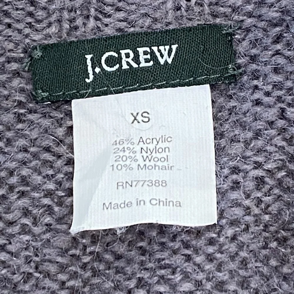 J. Crew Shawl Collar Mohair Sweater in Dusty Violet